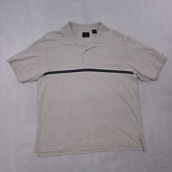 IZOD Short Sleeve Pullover Polo Shirt Adult Mens Size Large L Gray - Picture 1 of 8